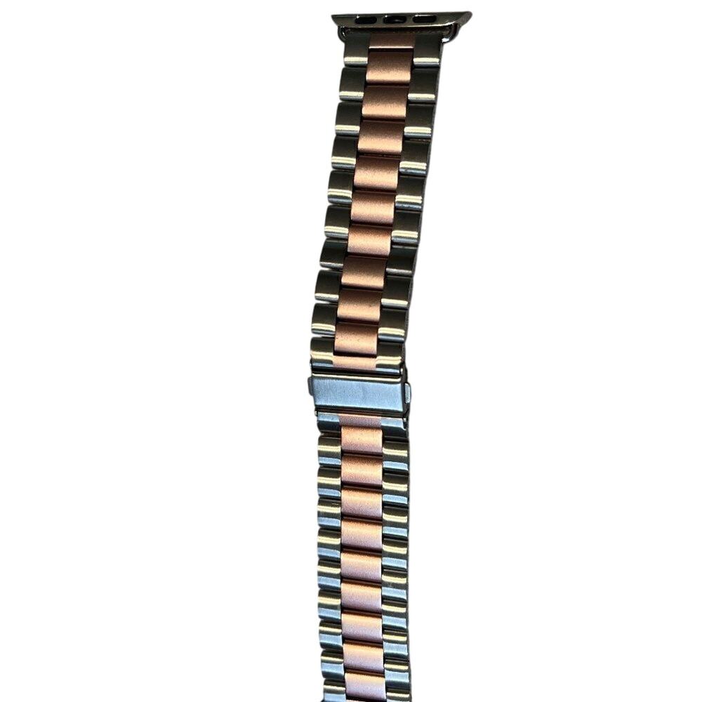 Stainless Steel and pink Apple Compatible watchband